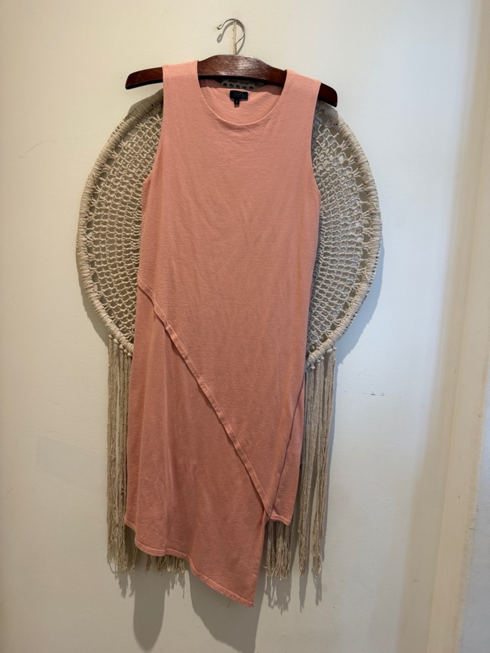 sen Sleeveless Asymmetric Midi Dress in Dusty Pink ~ size 2